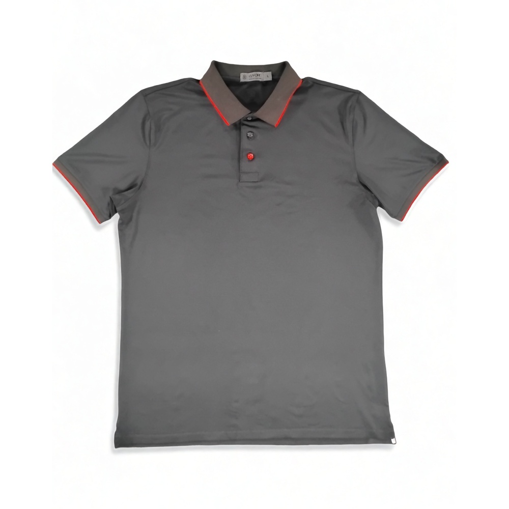 G/FORE Men Polo Shirt Size L Performance Pique Golf Top Preppy Minimalist